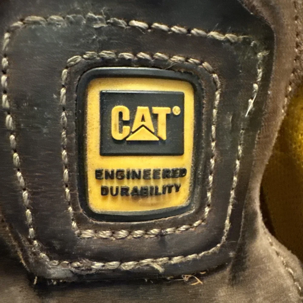 CAT Caterpillar Silverton P73237 Men 10.5 M Brown Leather Work Boots Slip Resist